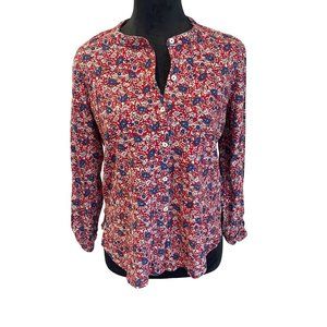 Women's Lucky Brand XS Red Floral Long Sleeve Top